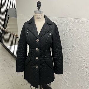 Laundry quilted rain coat, original buttons, no belt, figure flattering